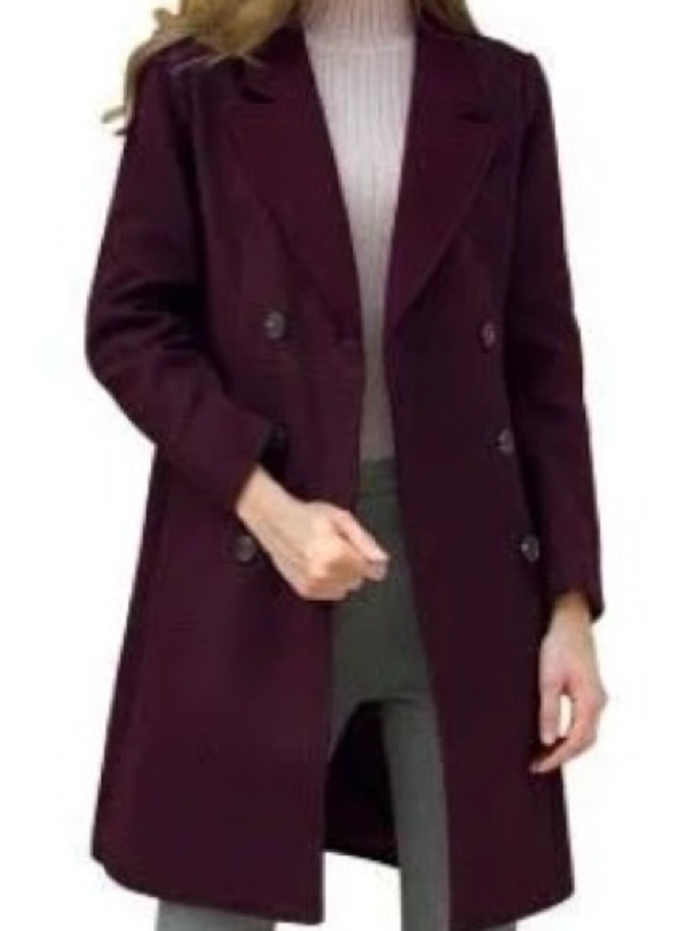 Old Navy Women’s Double-Breasted Burgundy Pea Coat